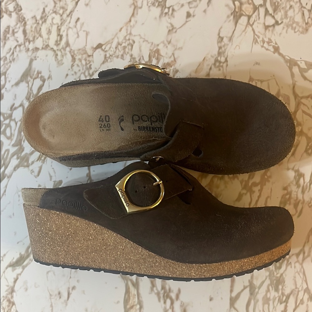 Birkenstock Brown Mules with Wedge Heel